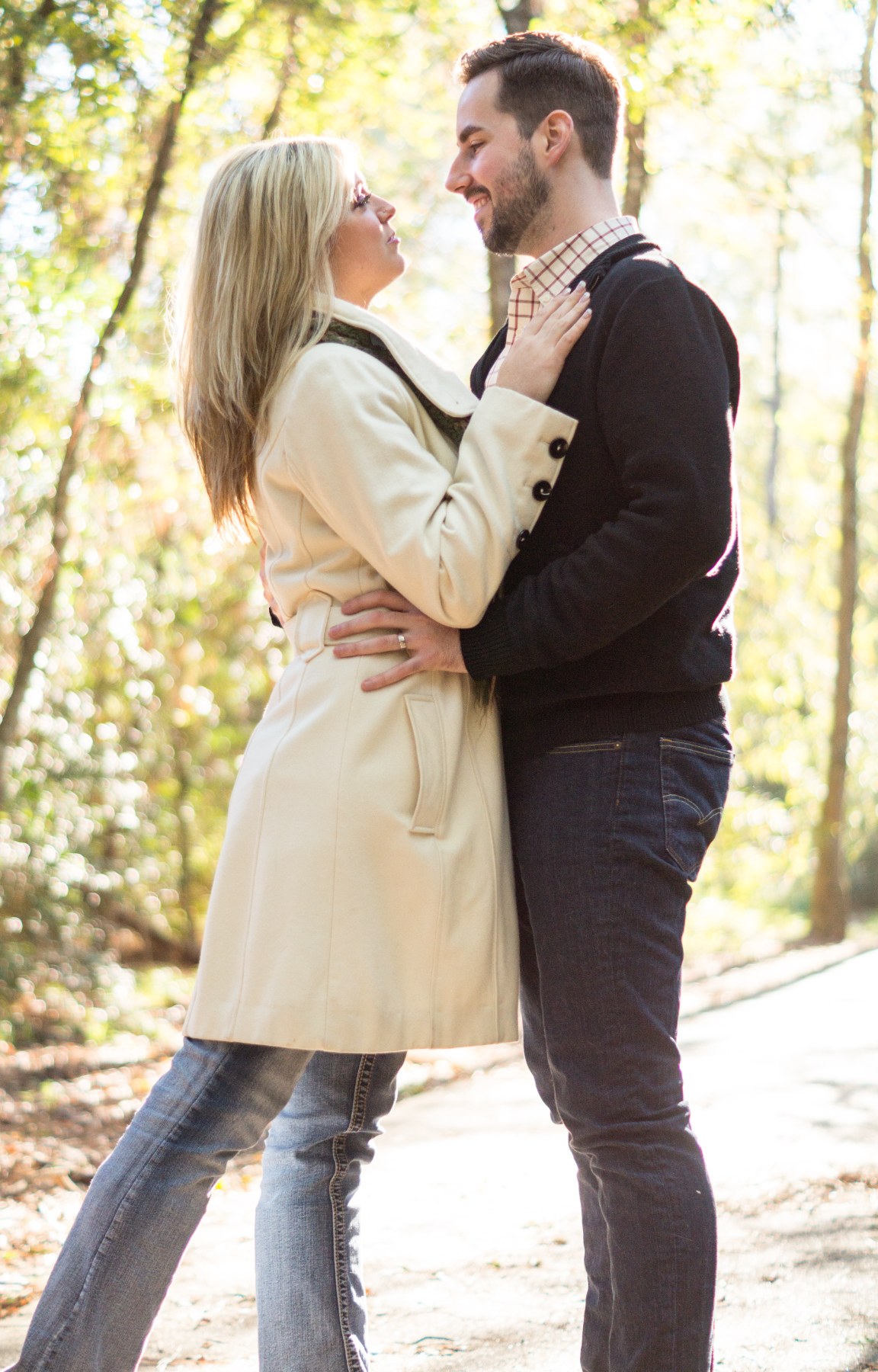 Couple in warm golden hour light, Fort Collins couples photography